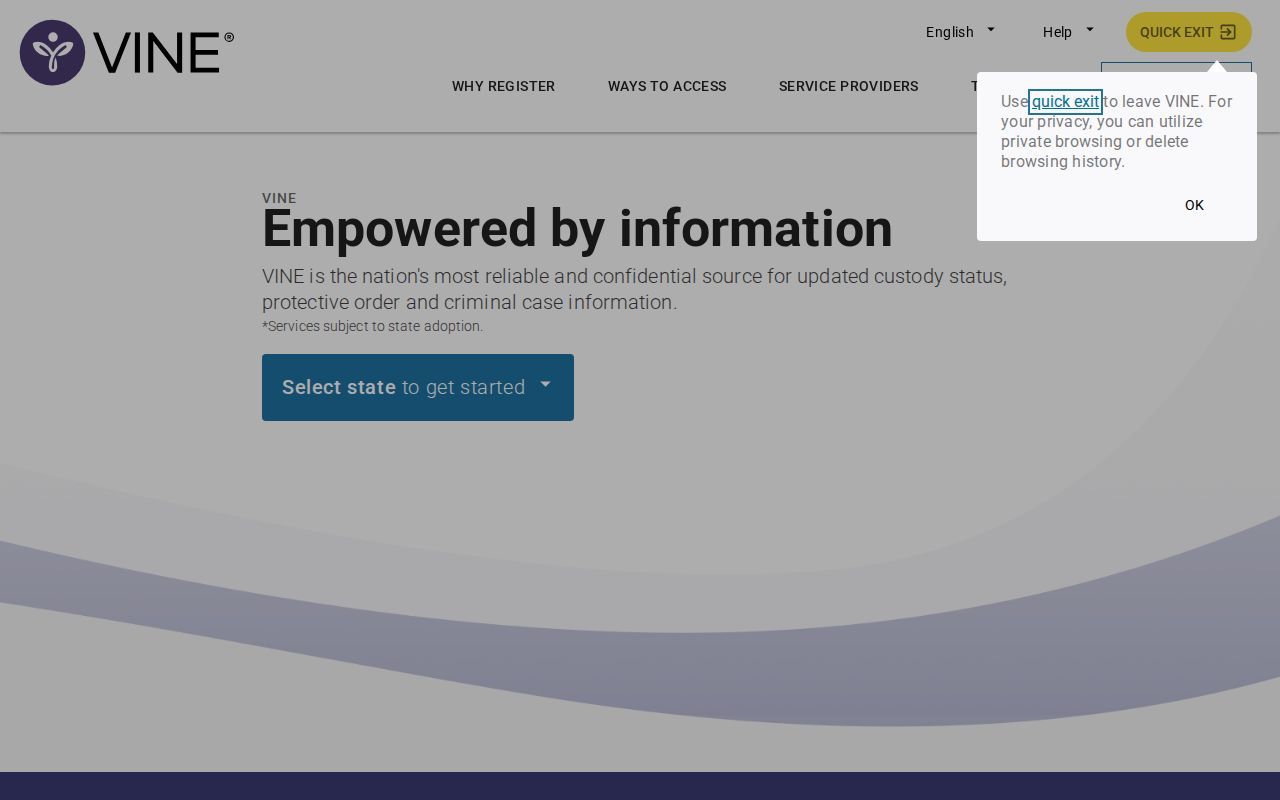 Crittenden County VINE inmate check and release notification interface